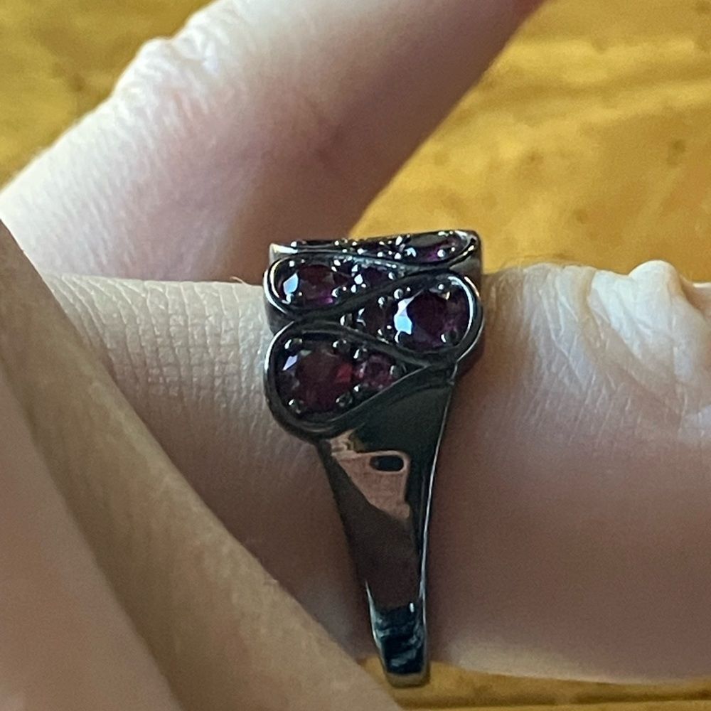 Natural Raspberry Garnet Ring Size 6 - Picture 3 of 10